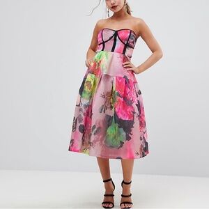 Floral Strapless Dress
